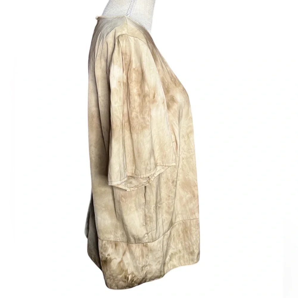 Simply Vera Vera Wang Tan Marbled Blouse - Picture 2 of 7